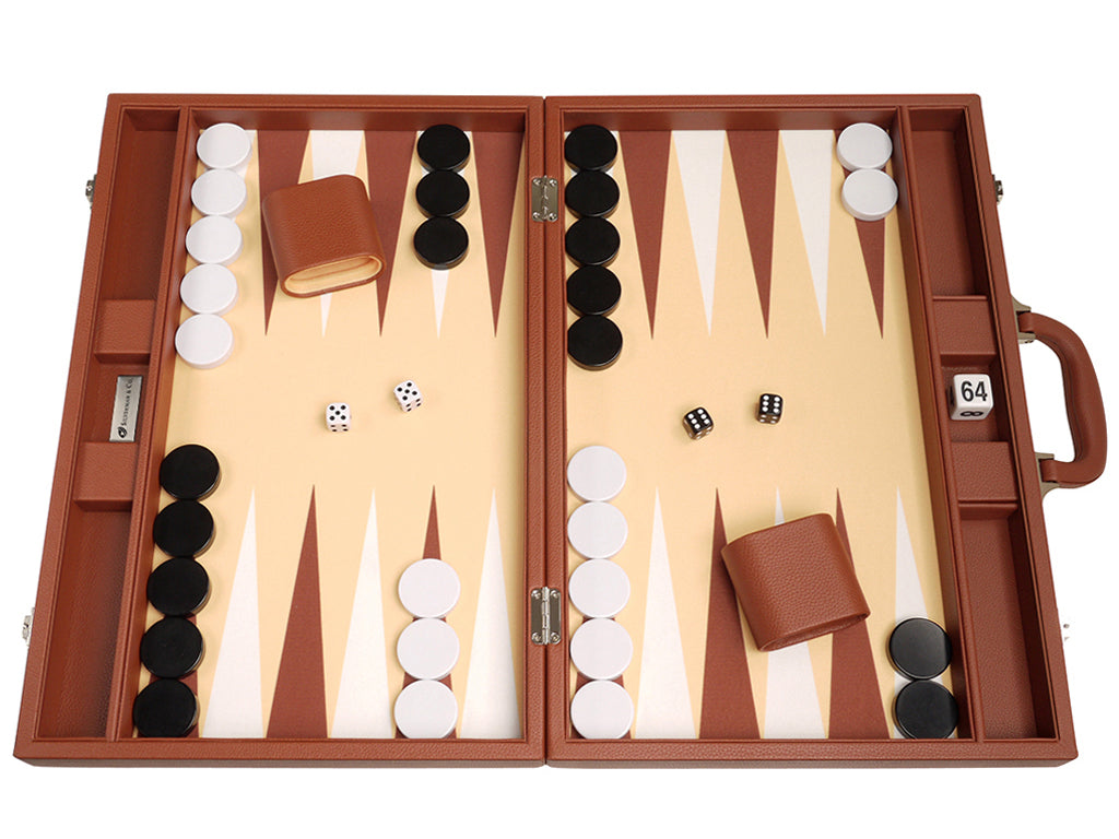 19-inch Premium Backgammon Set - Desert Brown - American-Wholesaler Inc.