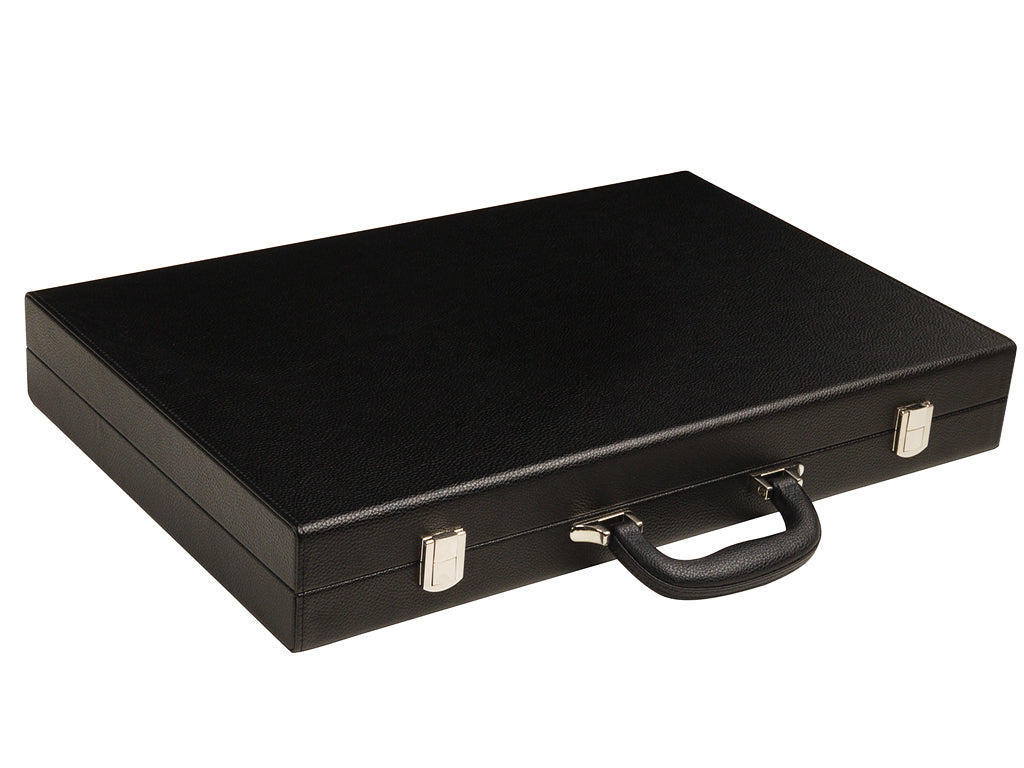 19-inch Premium Backgammon Set - Black Board with Scarlet Red and Patriot Blue Points - GBP - American-Wholesaler Inc.