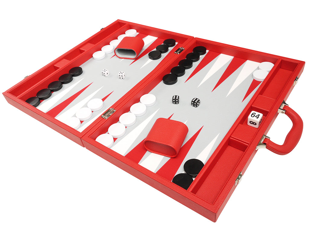 19-inch Premium Backgammon Set - Red - American-Wholesaler Inc.