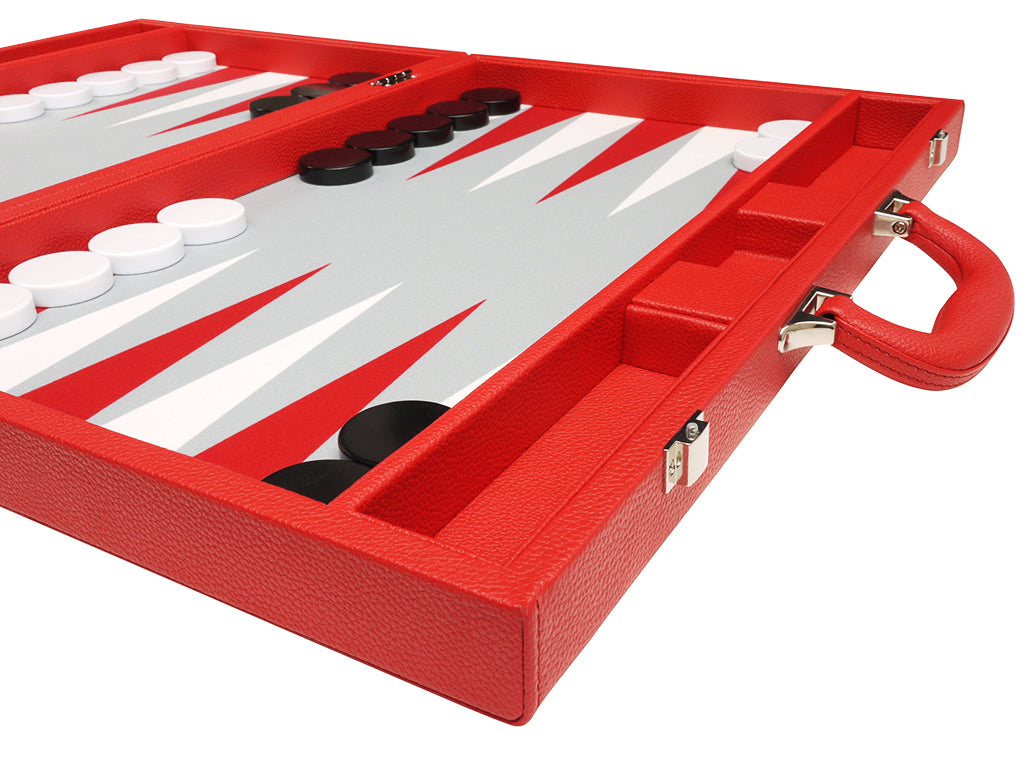 19-inch Premium Backgammon Set - Red - American-Wholesaler Inc.