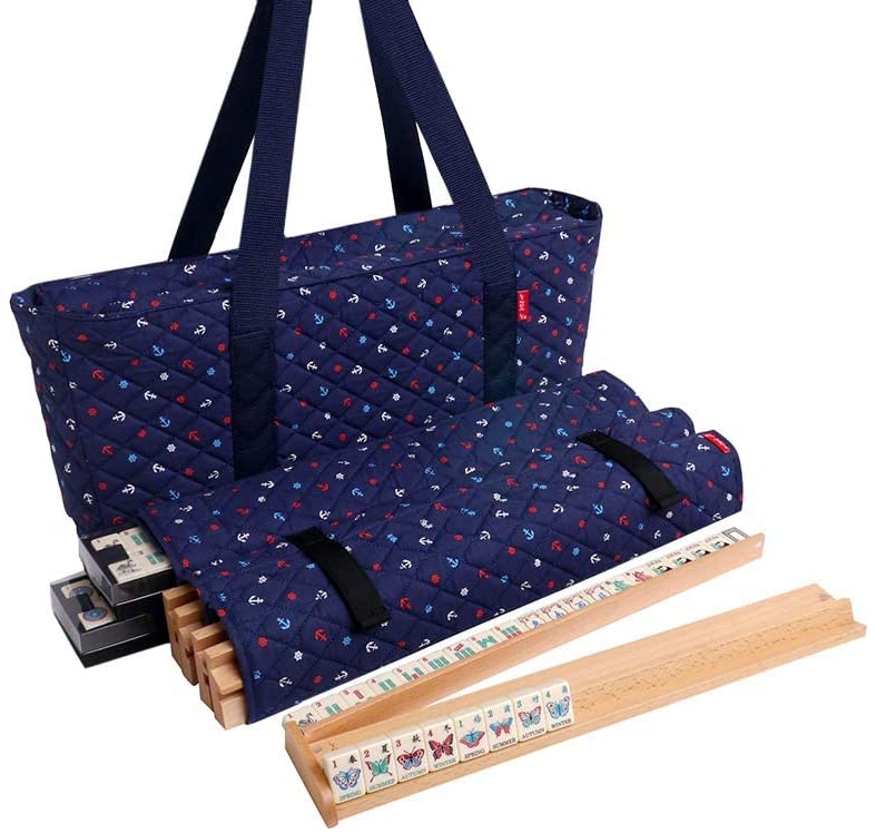 ZGME Blaue Mahjong-Tragetasche – Bedruckt, Weich & Leicht – Für American Mahjong Sets – Inkl. 2 Stoffhüllen – Nur Tasche, Ohne Spielsteine ZGME Blaue Mahjong-Tragetasche – Bedruckt, Weich & Leicht – Für American Mahjong Sets – Inkl. 2 Stoffhüllen – Nur Tasche, Ohne Spielsteine