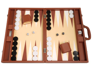 19-inch Premium Backgammon Set - Desert Brown