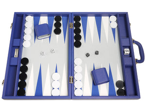 19-inch Premium Backgammon Set - Indigo Blue - GBP