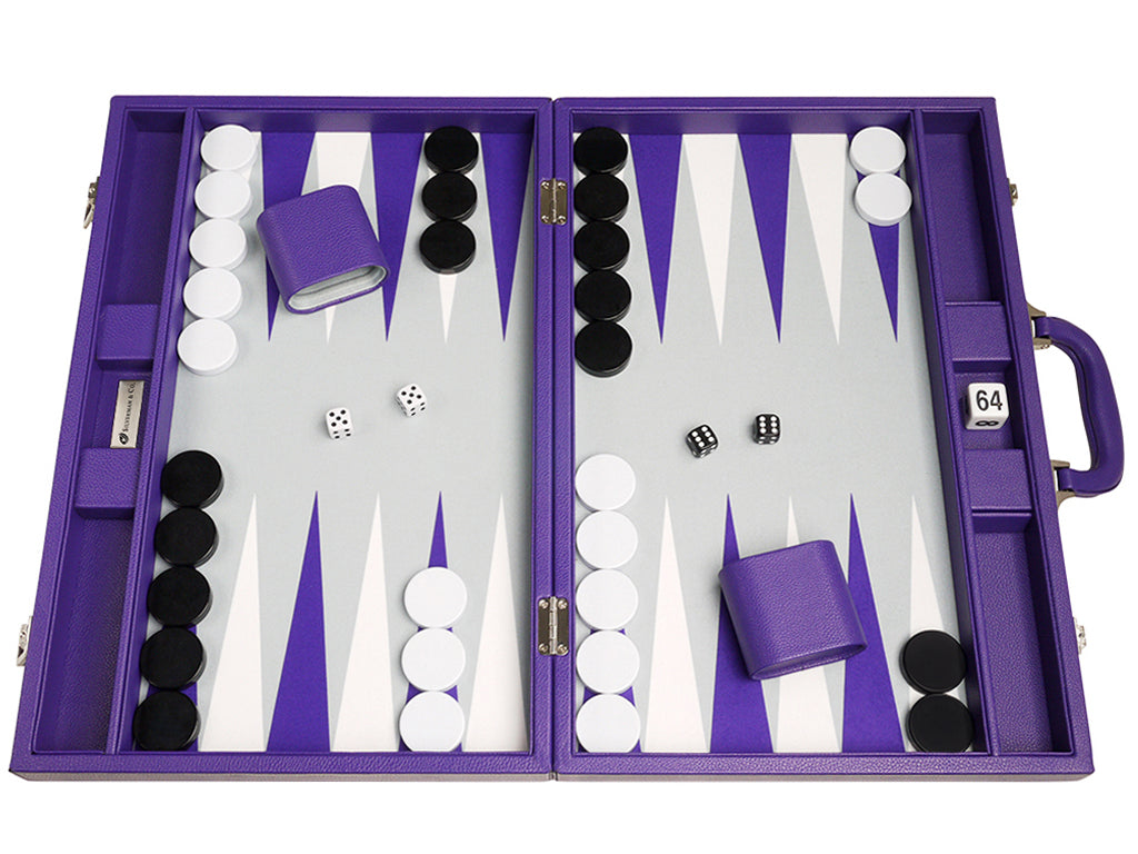 19-inch Premium Backgammon Set - Purple - EUR - American-Wholesaler Inc.