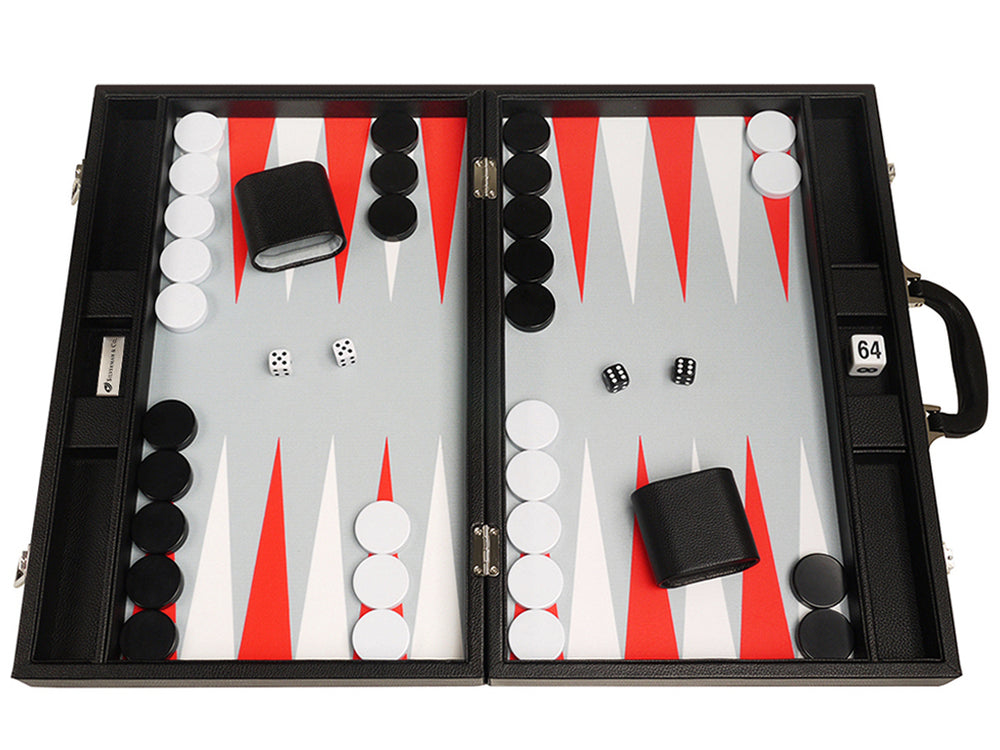 
                  
                    19-inch Premium Backgammon Set - Black Board with White and Scarlet Red Points - American-Wholesaler Inc.
                  
                