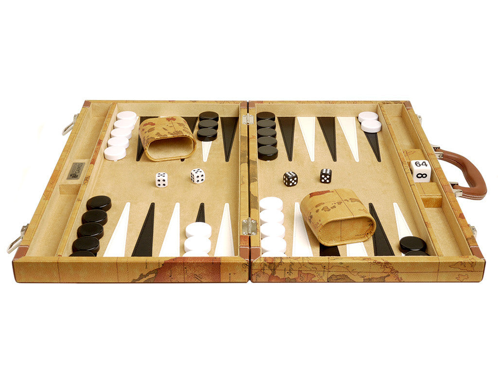 18-inch Map Backgammon Set - Light Brown - Free Shipping