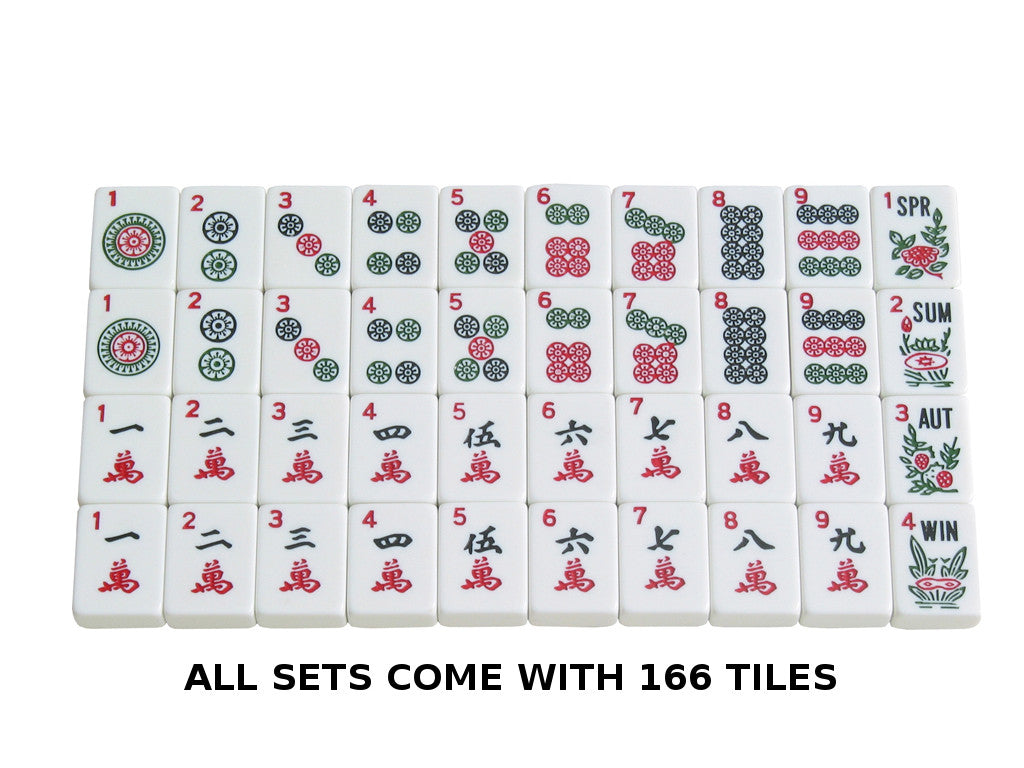 American Mahjong Set - 166 White Tiles, Modern Pushers, Aluminum Case - Silver - American-Wholesaler Inc.