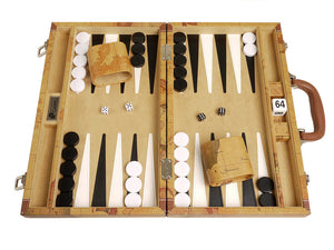 15-inch Map Backgammon Set - Brown Board - GBP