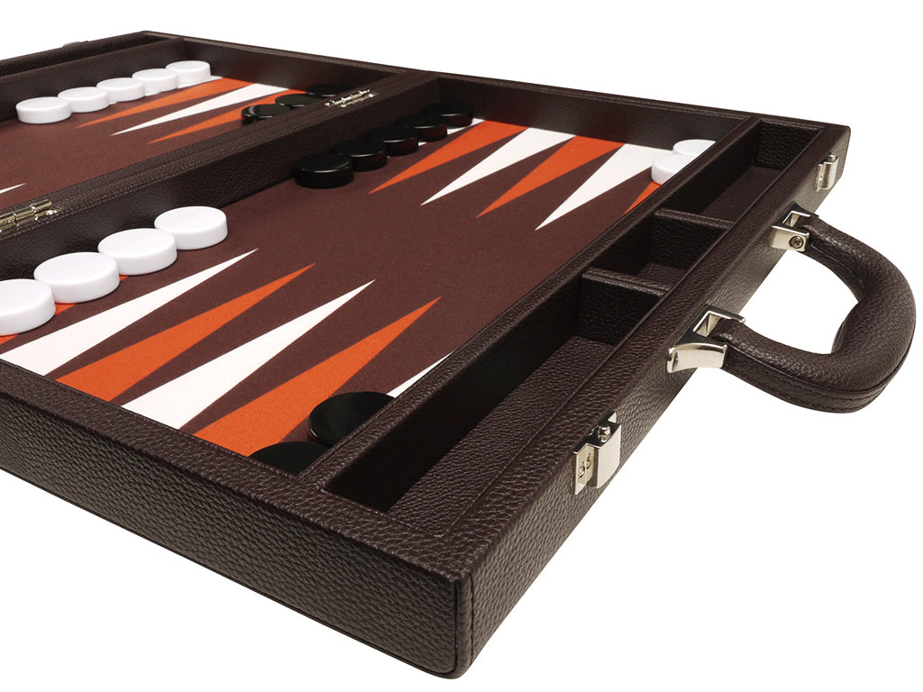 16-inch Premium Backgammon Set - Dark Brown - EUR - American-Wholesaler Inc.