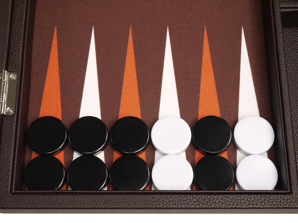 16-inch Premium Backgammon Set - Dark Brown - American-Wholesaler Inc.