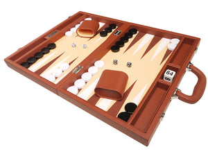 16-inch Premium Backgammon Set - Desert Brown