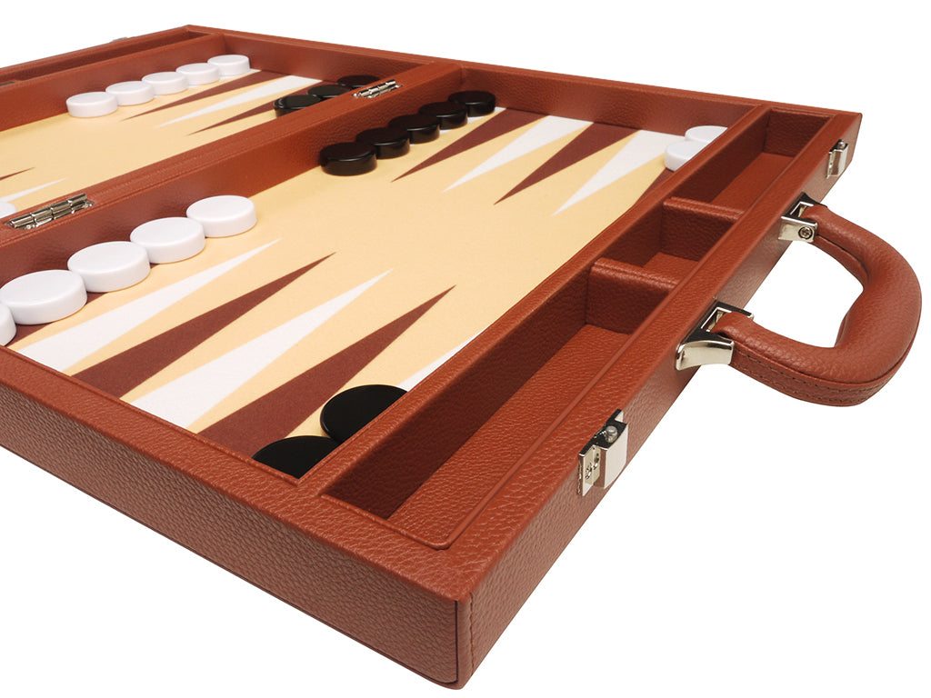 16-inch Premium Backgammon Set - Desert Brown - GBP - American-Wholesaler Inc.