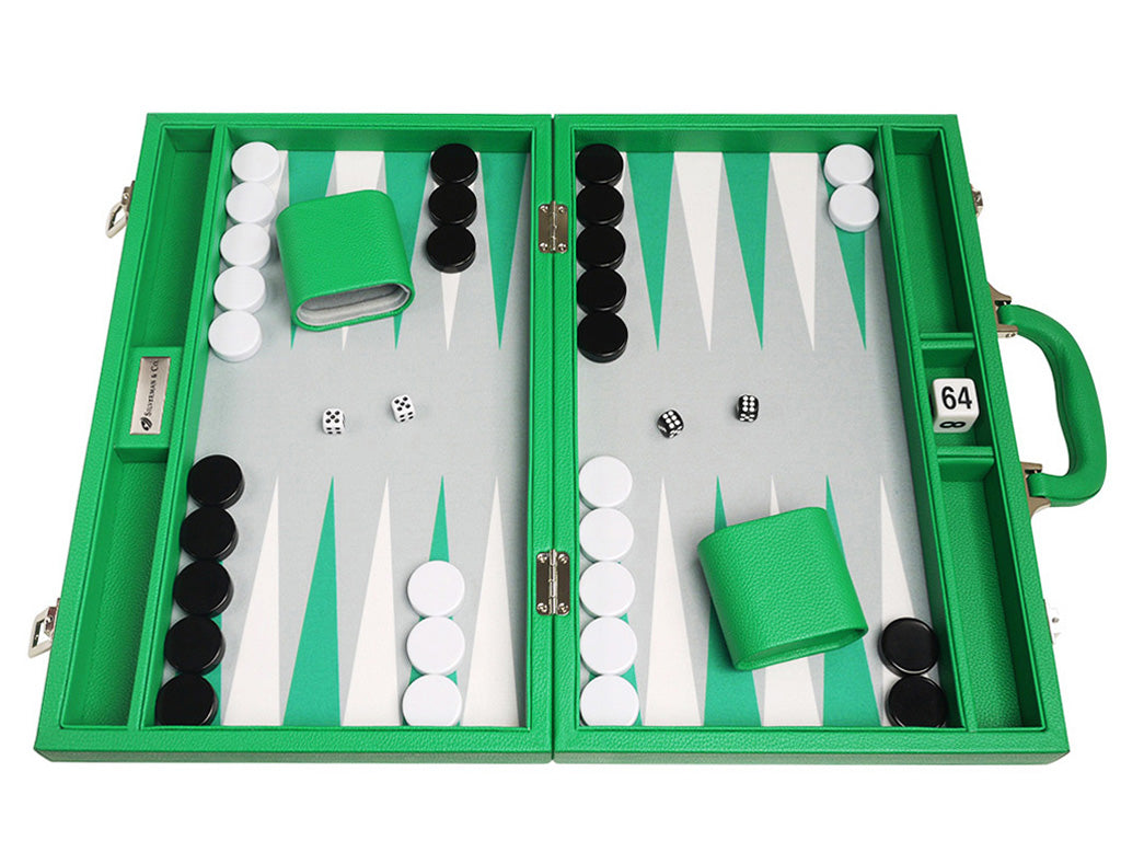 16-inch Premium Backgammon Set - Green - GBP - American-Wholesaler Inc.