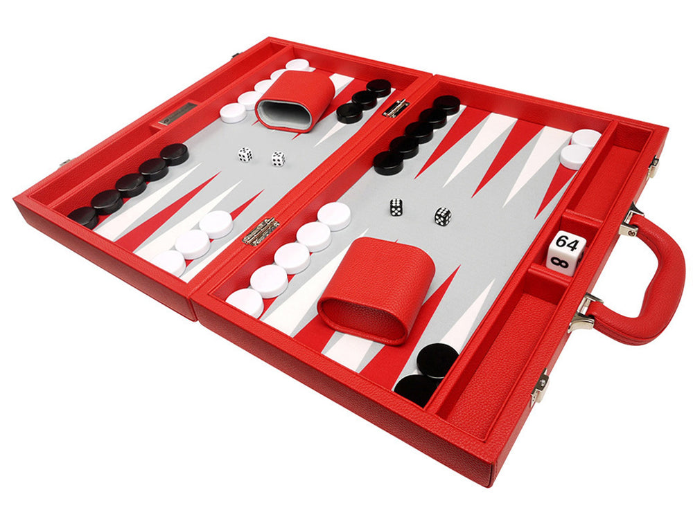 16-inch Premium Backgammon Set - Red - GBP - American-Wholesaler Inc.