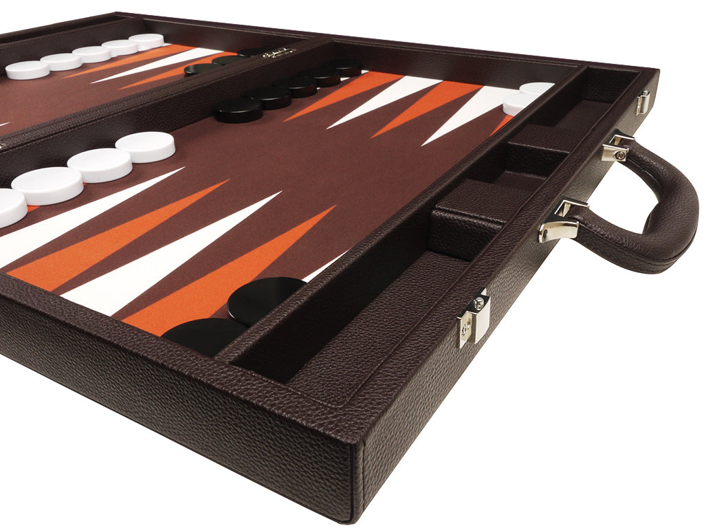 19-inch Premium Backgammon Set - Dark Brown - American-Wholesaler Inc.