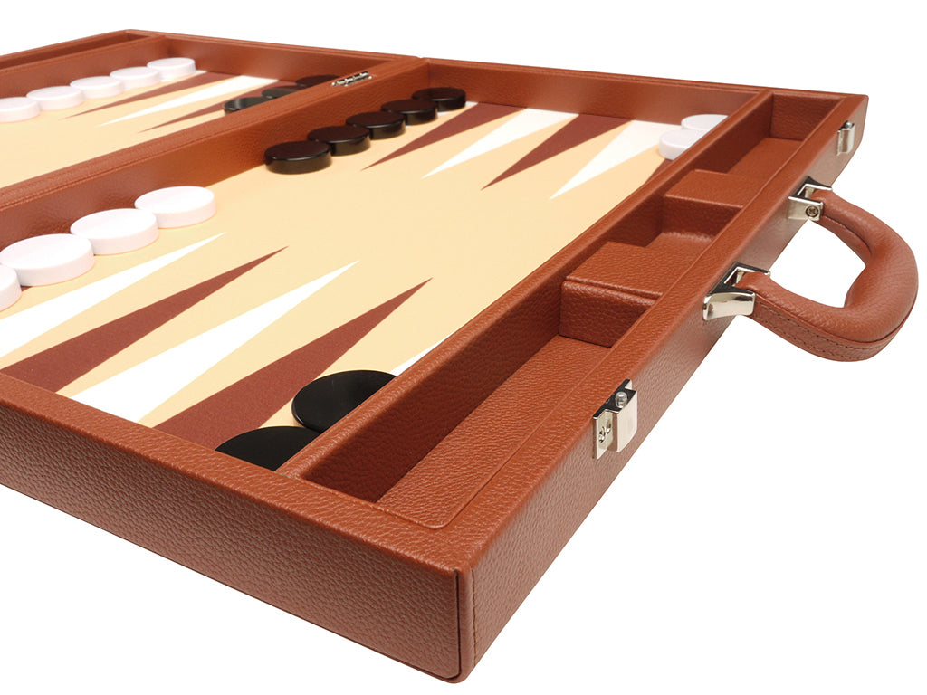 19-inch Premium Backgammon Set - Desert Brown - GBP - American-Wholesaler Inc.