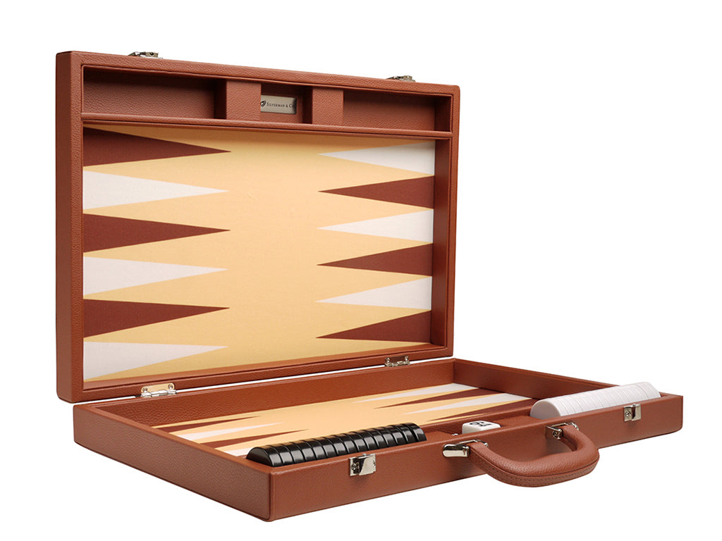 19-inch Premium Backgammon Set - Desert Brown - EUR - American-Wholesaler Inc.