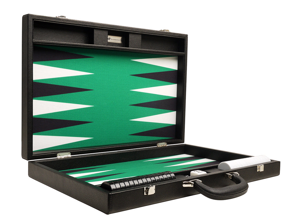 
                  
                    19-inch Premium Backgammon Set - Black Board with White and Black Points - EUR - American-Wholesaler Inc.
                  
                