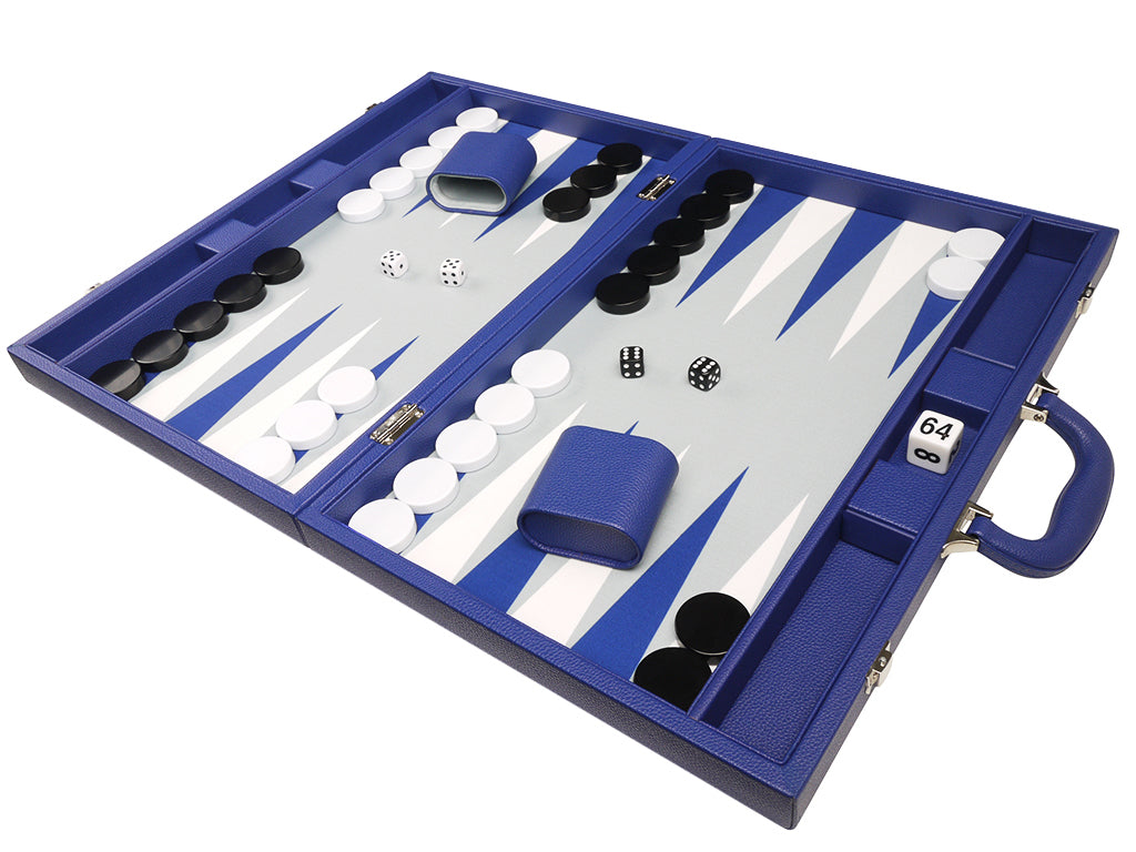 19-inch Premium Backgammon Set - Indigo Blue - American-Wholesaler Inc.
