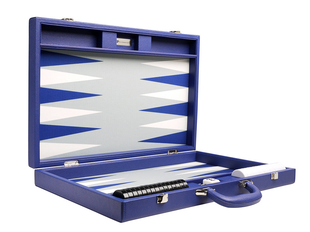 19-inch Premium Backgammon Set - Indigo Blue - GBP - American-Wholesaler Inc.