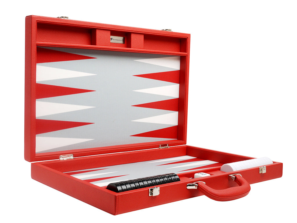 19-inch Premium Backgammon Set - Red - American-Wholesaler Inc.